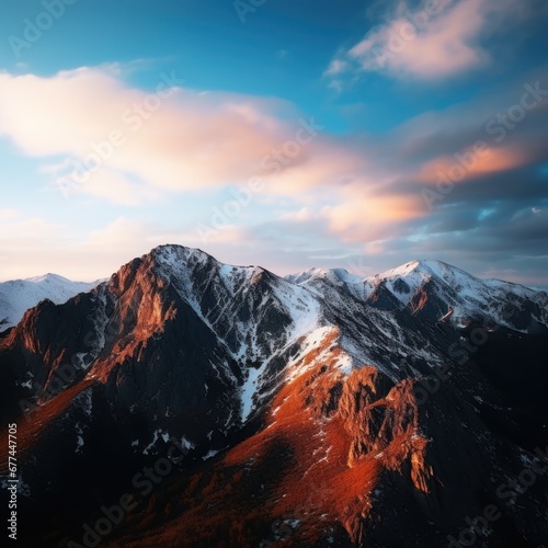 a mountain range with snow on top