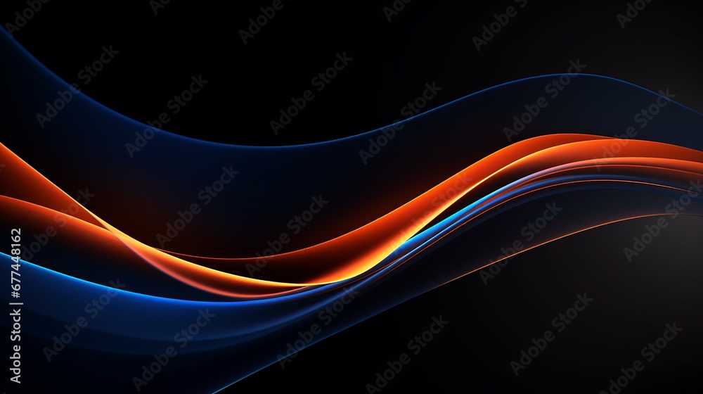 Fototapeta premium Multicolor light abstract waves design colorful black and gold light wave design elements in concept of sound, music, technology, science. Abstract rainbow light wave futuristic background. 