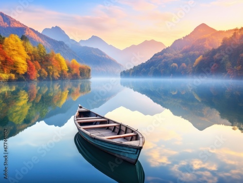 a boat on a lake © sam