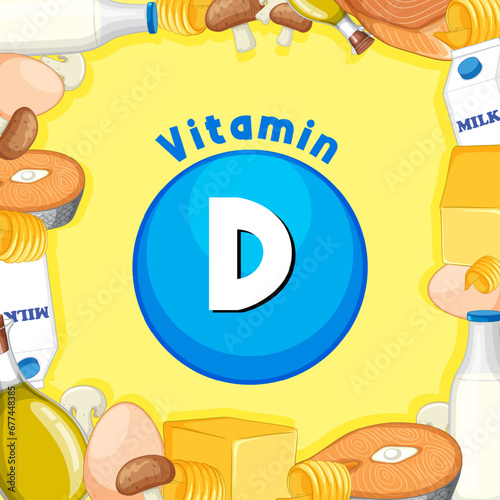 Educational Group of Food Containing Vitamin D