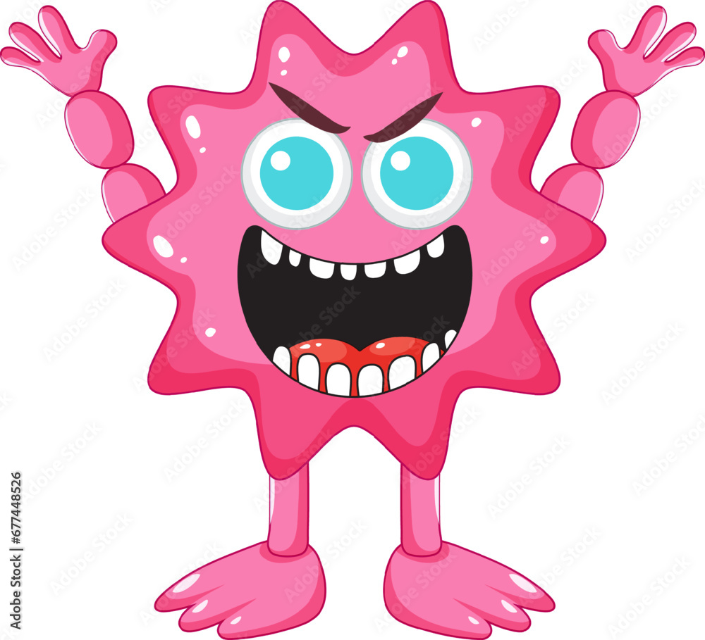 Spiky Pink Alien Monster with Open Mouth Spiky Pink Alien Monster with Open Mouth