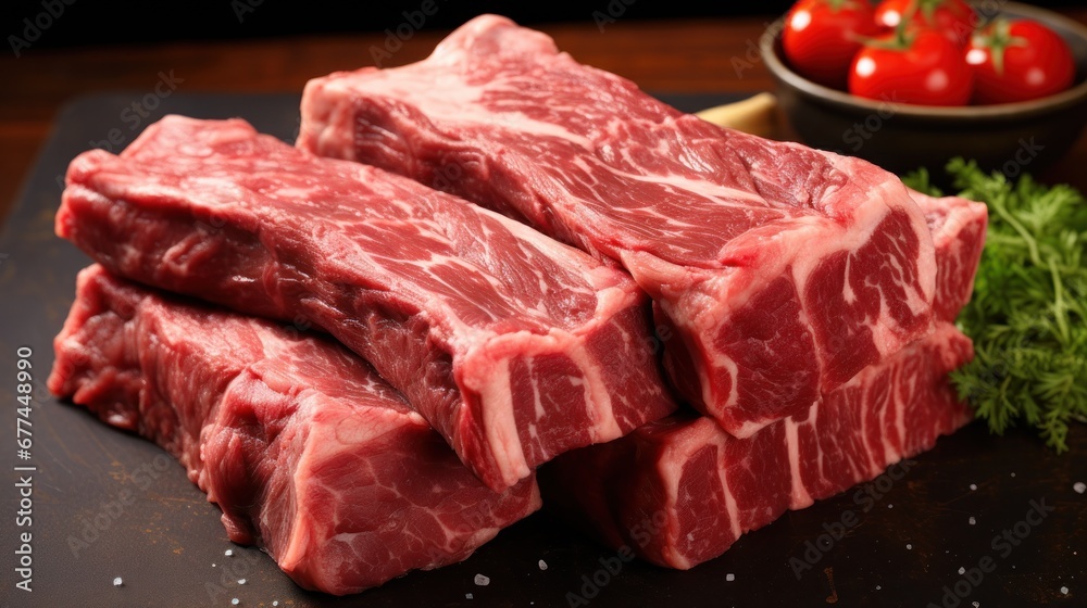 a stack of raw meat a stack of raw meat