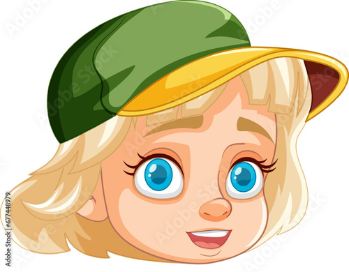 Smiling Blonde Girl with Cute Cap