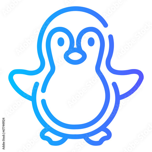 Fototapet penguin Line Gradient Icon