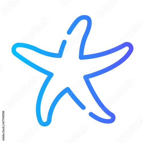 sea star Line Gradient Icon