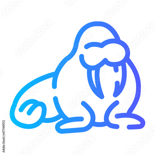 walrus Line Gradient Icon