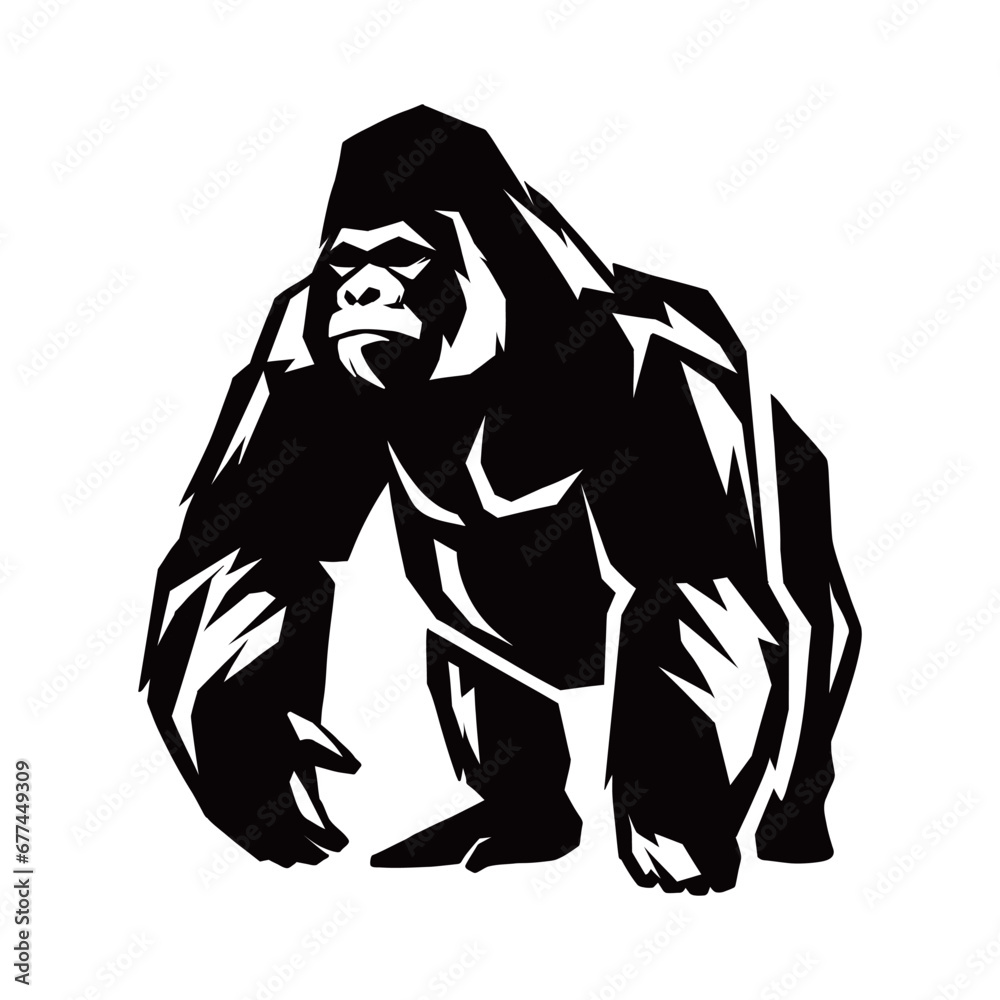 Fototapeta premium simple gorilla silhouette vector. retro vintage style