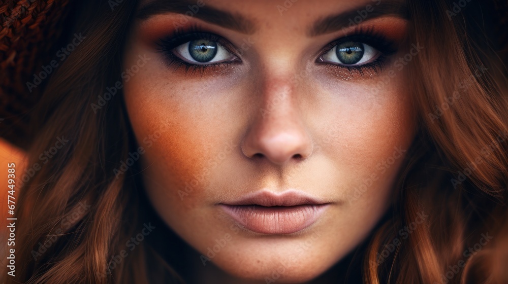 a close up of a woman's face