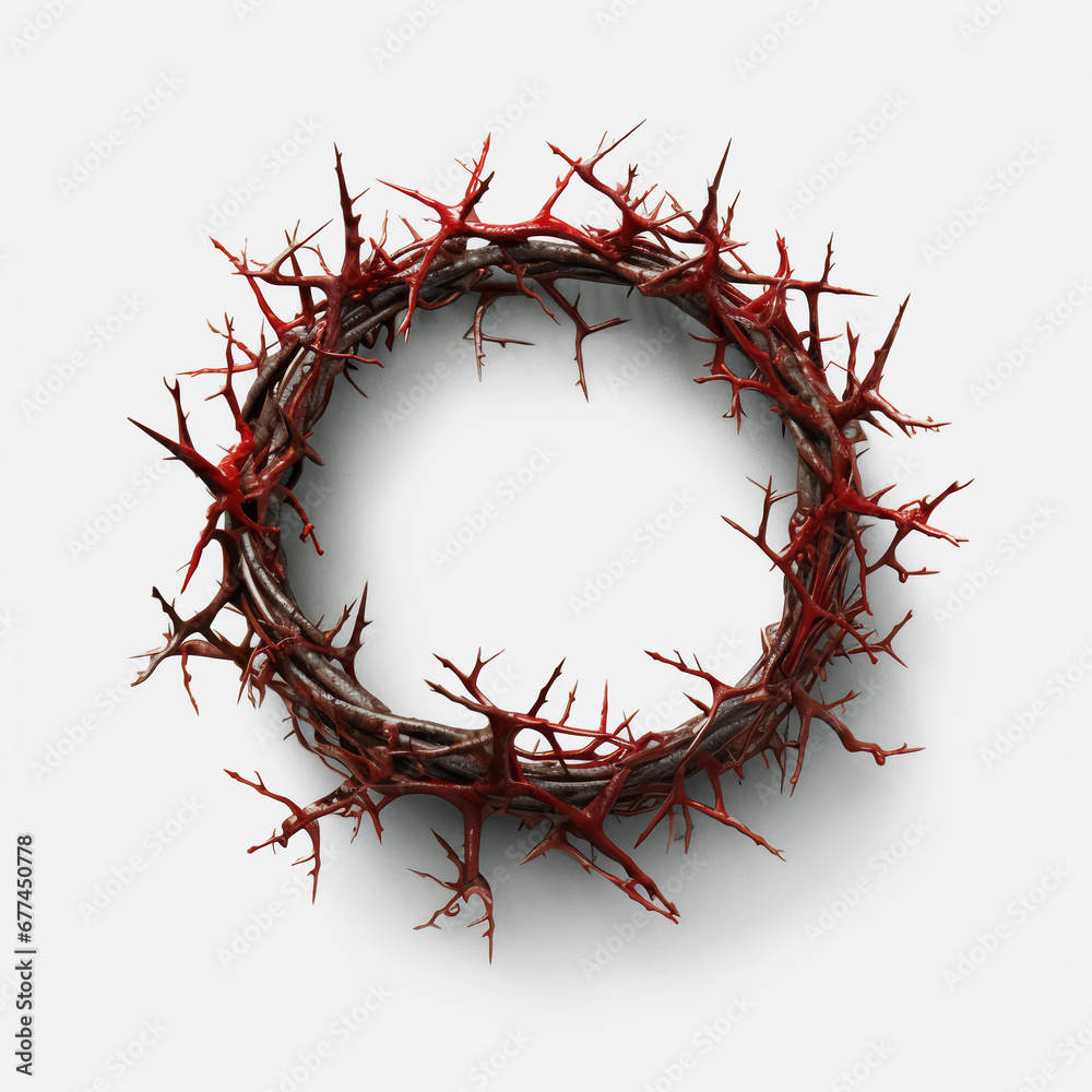 Fototapeta premium crown of thorns isolated on white