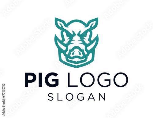 The logo design is about Pig and was created using the Corel Draw 2018 application with a white background.
