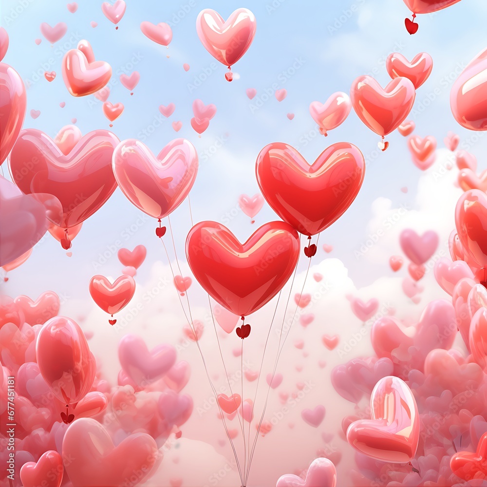 Happy valentines day decoration background with heart shape balloon. Suitable for Valentine's Day and Romantic scene decoration. Happy valentines day decoration background with heart shape balloon. Suitable for Valentine's Day and Romantic scene decoration.