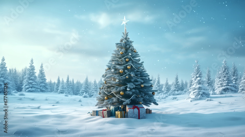 Illustration of christmas tree © Chawapong
