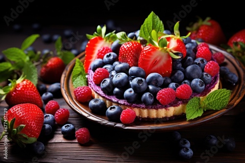 a plate of fruit on a table