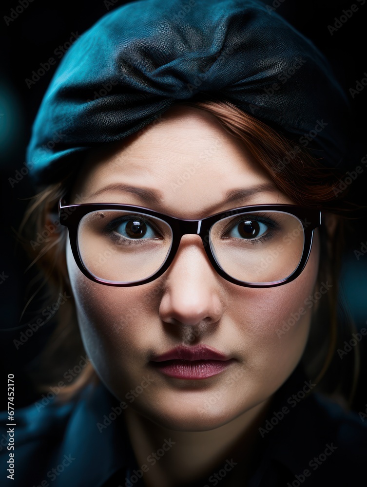a woman wearing glasses and a turban a woman wearing glasses and a turban