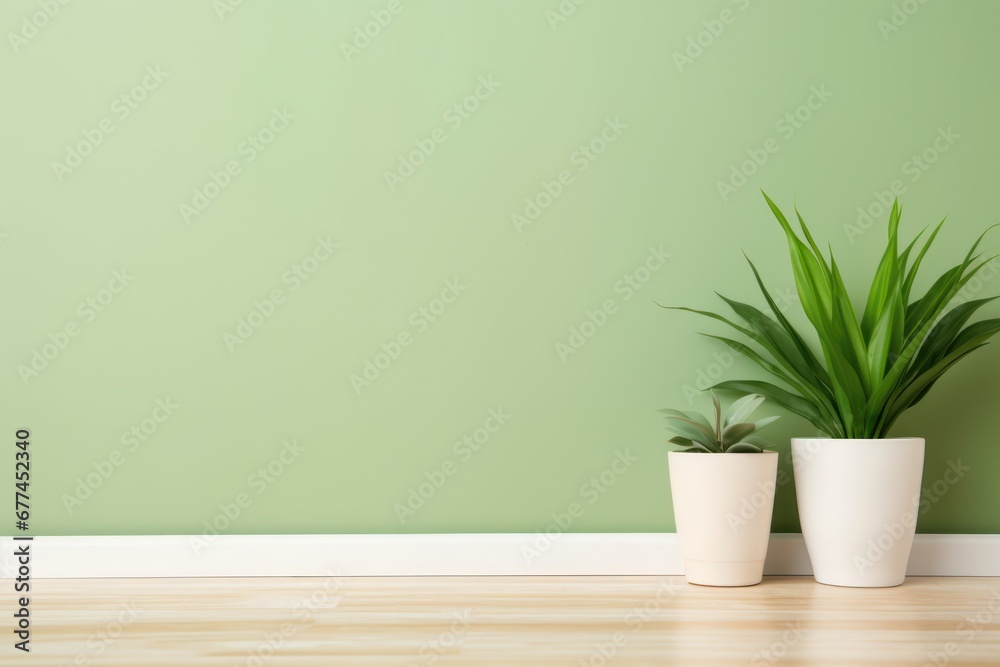 Fototapeta premium two potted plants in a room