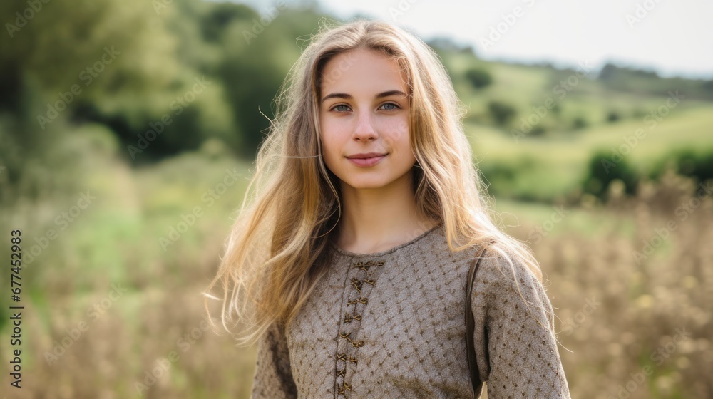 Fototapeta premium a woman with long blonde hair