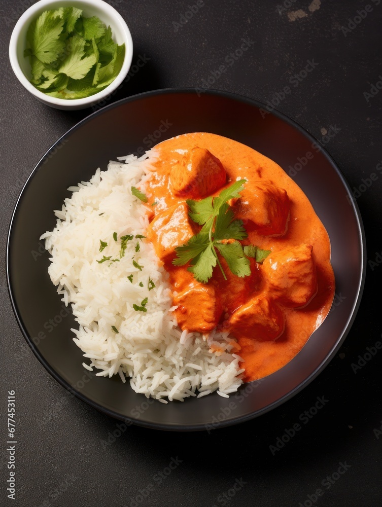 a plate of food with rice and sauce a plate of food with rice and sauce