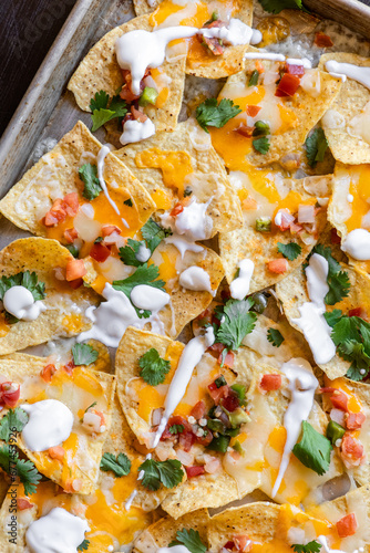 Принти на полотні Closeup of Nachos on a Sheet Pan