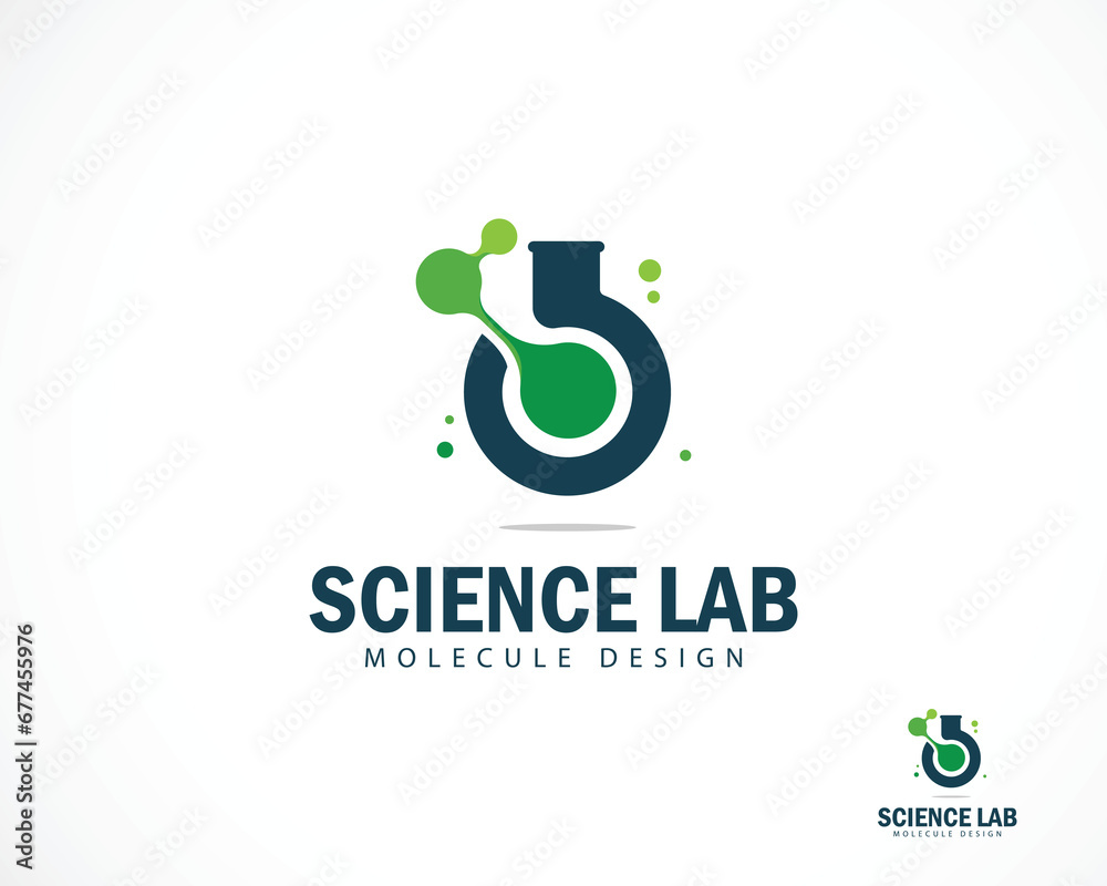 science lab logo creative molecule design concept biology Stock Vector ...