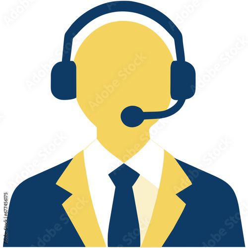 icon of a person with headphones, likely representing customer service or support