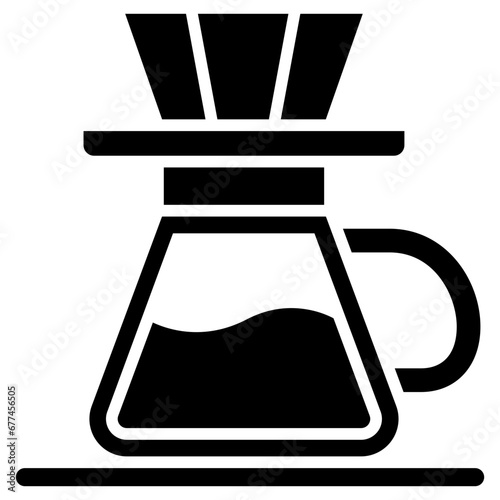 dripper coffee glyph icon