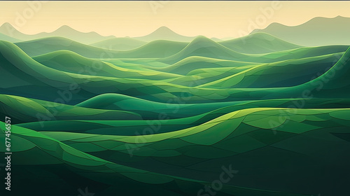landscape with green mountains, green texture, Abstract organic green lines waves as wallpaper background, Abstract green floral background 