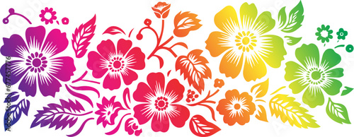 Beautiful colors Vector of flowers isolated background.
