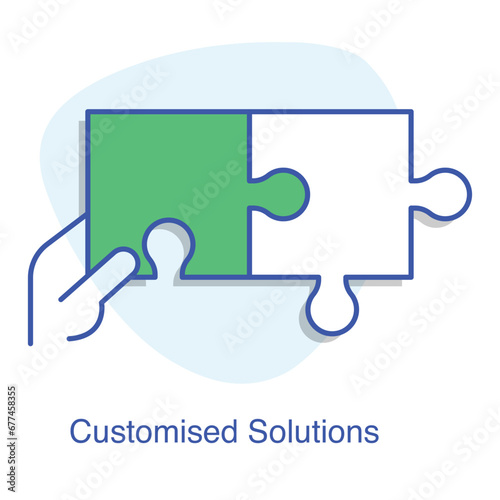 Crafting Solutions Piece by Piece with Customized Hand Puzzle Icon.