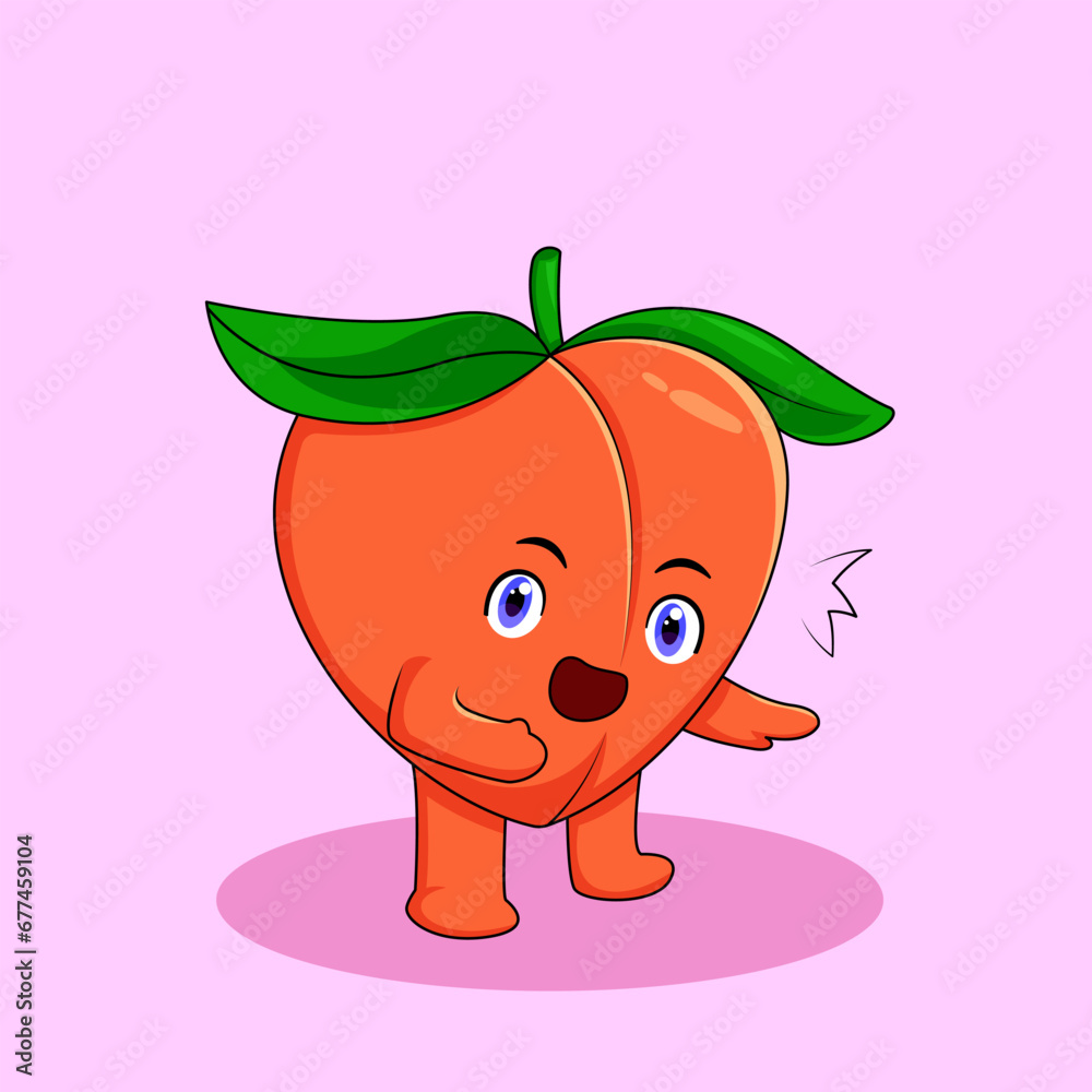 Cute Peach Expression shocked Illustration Cute Peach Expression shocked Illustration