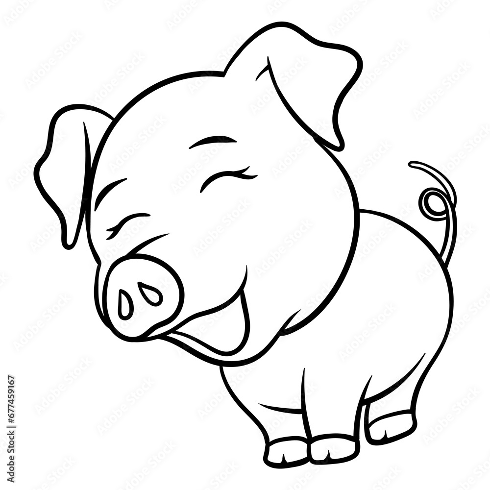 Naklejka premium Cute animal illustration on isolated white background, cool for stickers, logos, t-shirts, coloring books, etc.