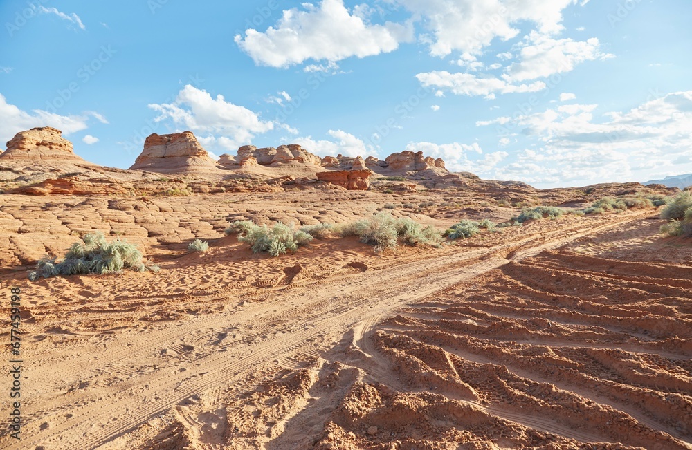 The New Wave hiking trail in Page, Arizona The New Wave hiking trail in Page, Arizona