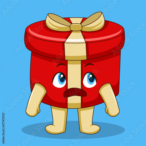 Cute Gift Stunned Expression Illustration