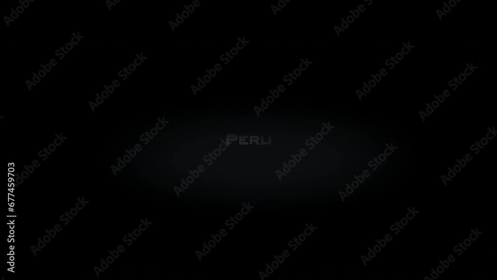 Peru 3D title word made with metal animation text on transparent black Peru 3D title word made with metal animation text on transparent black
