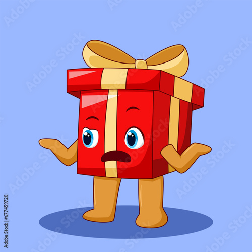 Cute Gift Stunned Expression Illustration