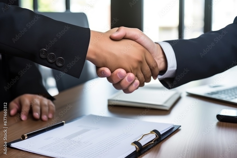 Shaking hands. Make a deal. Shadow business and secret government agreements. Photo of two influential men shaking hands in a blurred office background. Shaking hands. Make a deal. Shadow business and secret government agreements. Photo of two influential men shaking hands in a blurred office background.