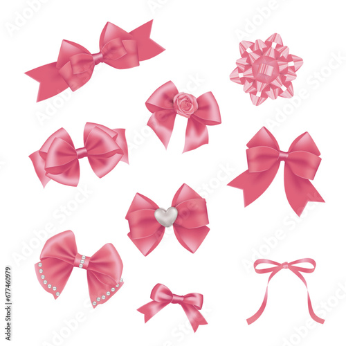 A collection of pink bows