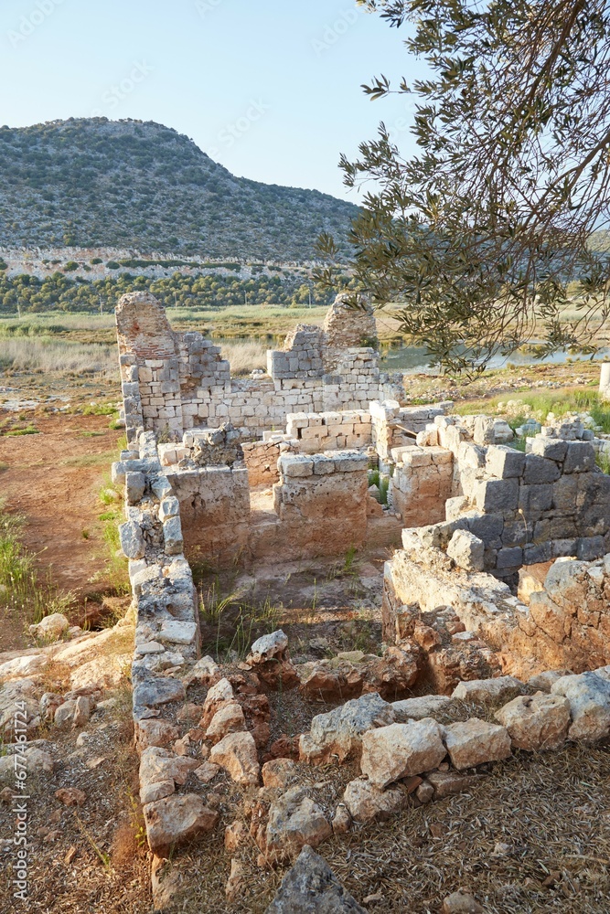 The ancient Lycian ruins of Andriake, located in Demre, Turkey