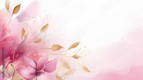 beautiful pink flower pattern luxurious marble texture rose flower background for celebration Leave space to enter text. © venusvi