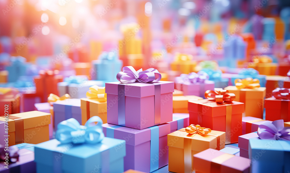 Gift boxes of various sizes lined up all over Festival gift ideas happy days, gift giving, new year gifts, Genarative AI Gift boxes of various sizes lined up all over Festival gift ideas happy days, gift giving, new year gifts, Genarative AI