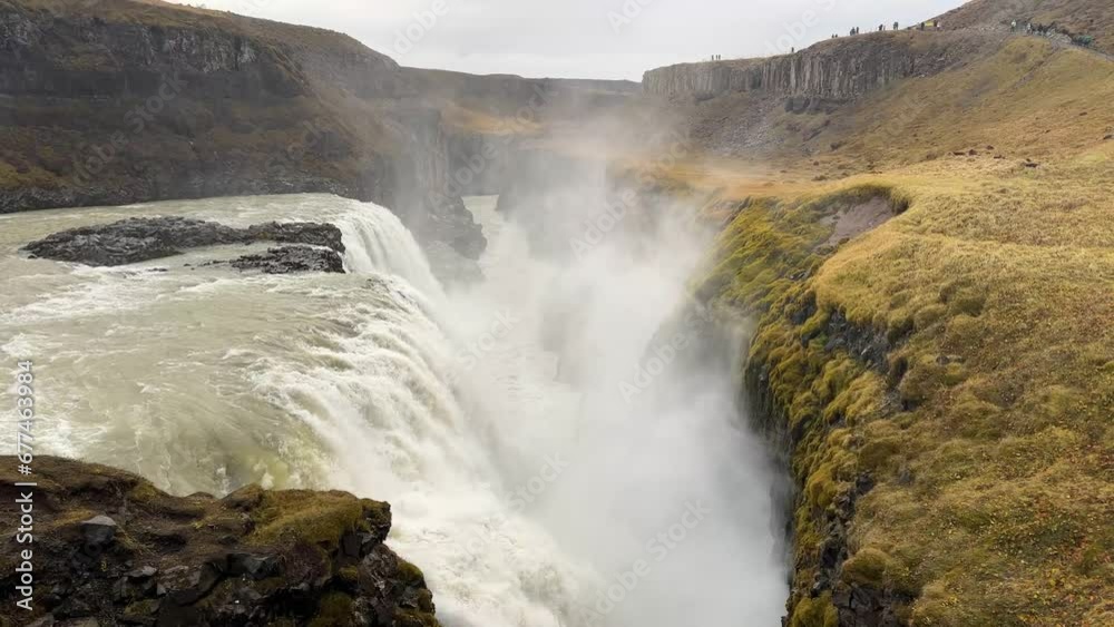Gullfoss Waterfall in Iceland 4K shot Gullfoss Waterfall in Iceland 4K shot