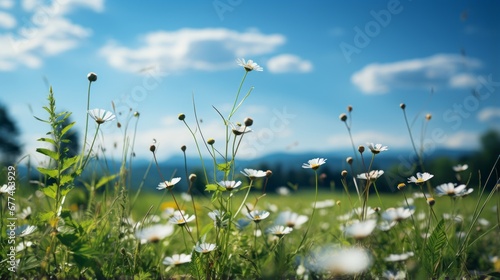 Fototapeta Naklejka Na Ścianę i Meble -  grass and blue sky
