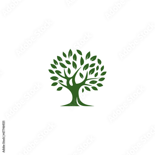 Simple Design Vector Logo green tree
