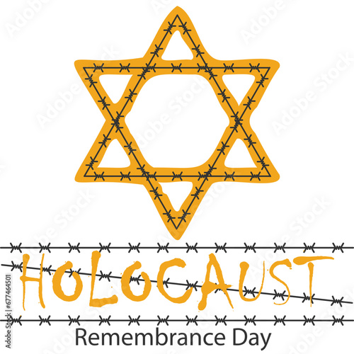 International Holocaust Remembrance Day vector. Star of David . January 27. Important day