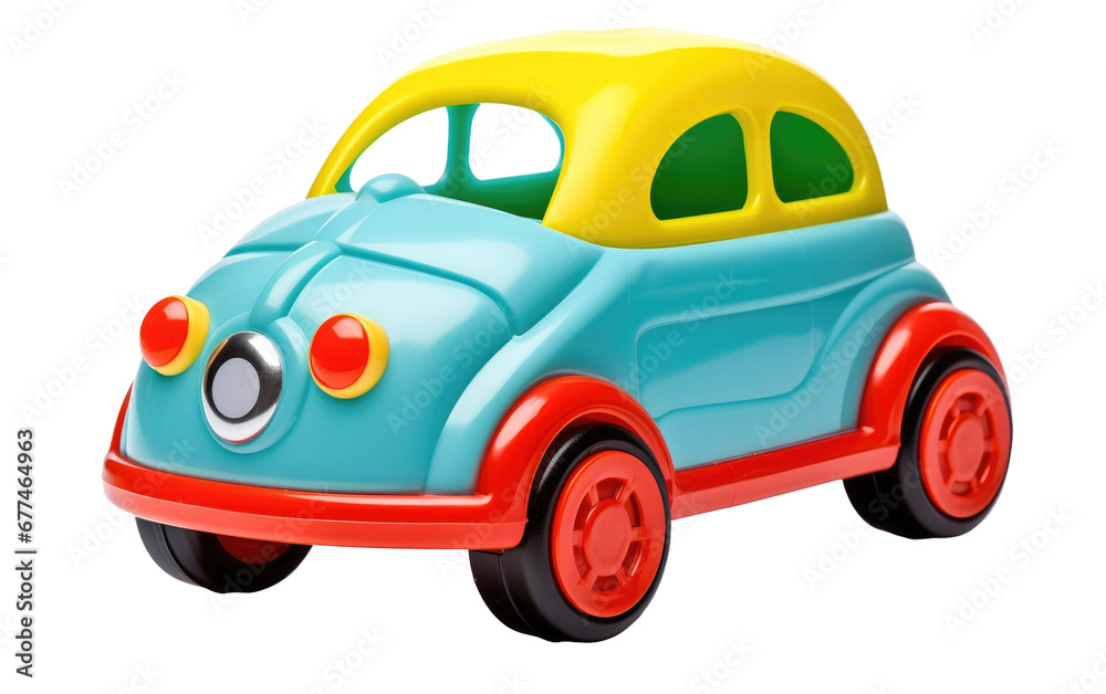 Soft Wheeled Car Toy on transparent background, PNG Format