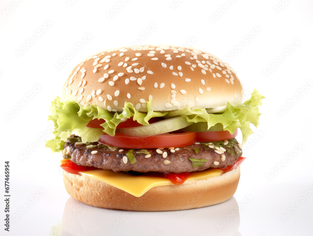 Hamburger isolated on white background. Hamburger isolated on white background.