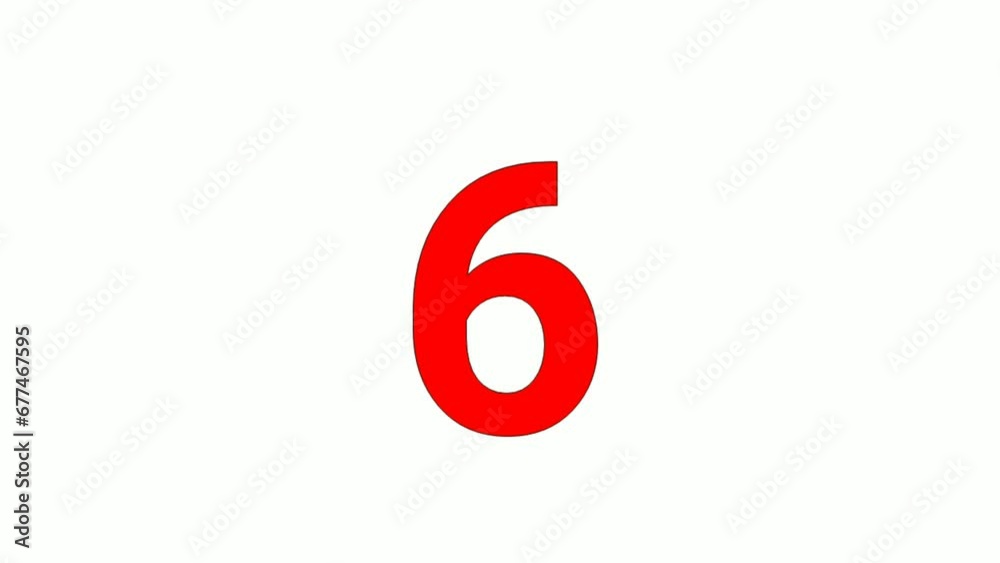 Countdown cartoon number ten 10 to one 1 motion graphics animation on white background for video elements Countdown cartoon number ten 10 to one 1 motion graphics animation on white background for video elements