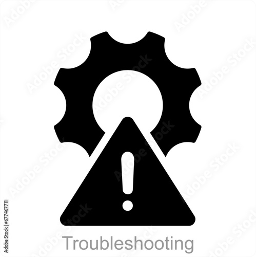 Troubleshooting and maintenance icon concept