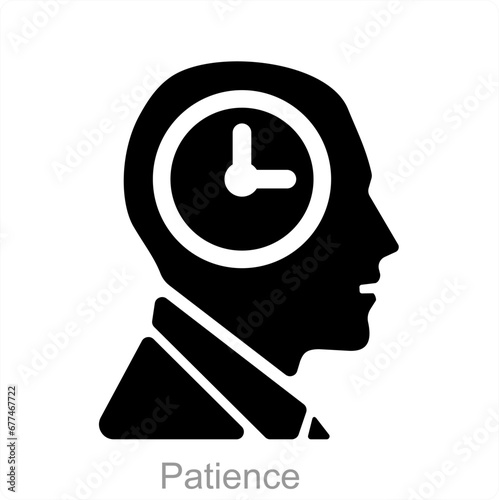 Patience and idea icon concept