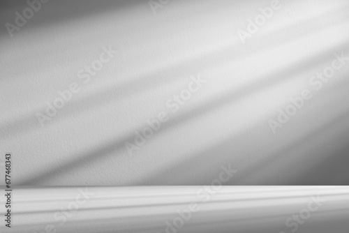 Empty studio interior background and backdrop and product display stands with white lights and shadows, empty space for text