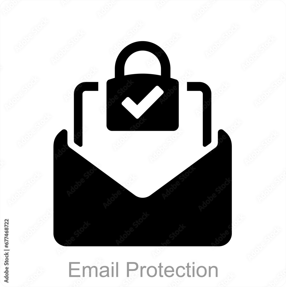 Email Protection and mail icon concept Email Protection and mail icon concept
